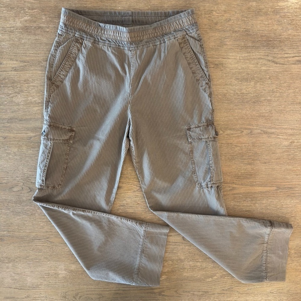 James Perse Estilo Seersucker Striped Casual Cotton Lyocell Cargo Pants-Sz 1 (S)